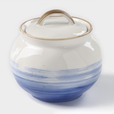 Porcelain sugar tower with a lid of the Cosmos, 400 ml, blue color