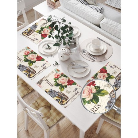Set of napkins for setting the table "Love Paris", rectangular, size 32x46 cm, 4 pcs-1