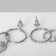 Earrings Metal "Trend" Ring with a ball, Color silver