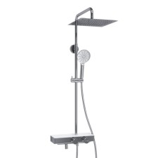 The shower system Wasserkraft A113.118.127.ch Thermo, tropical shower, thermostat, chrome