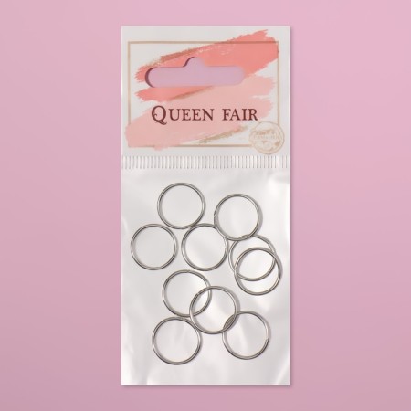 Hair piercing "Rings", D = 1.4 cm, 10 pcs, silver color-4