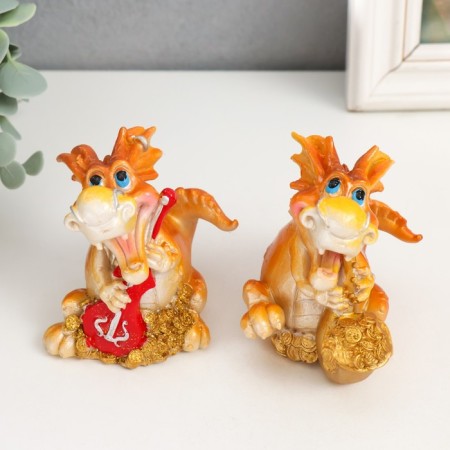 Souvenir Polystone "Golden Dragonich Musician" MIX 8.5x6.3x8 cm