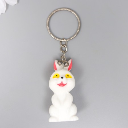 Plastic keychain "White Rabbit" MIX 2x2x4.2 cm-1