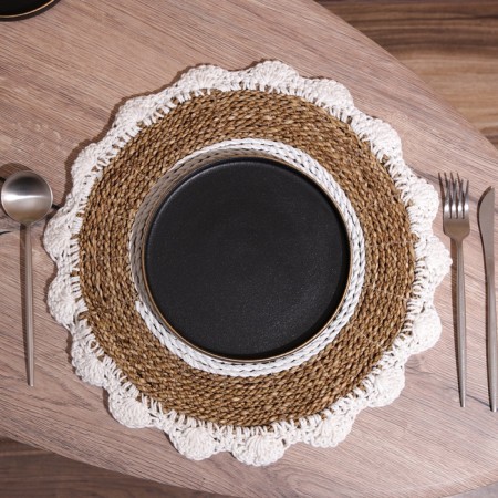 Wicker rug round 35 cm-5