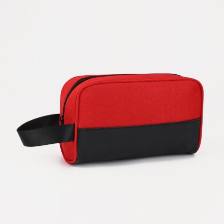 Cosmetic bag with lightning, red color