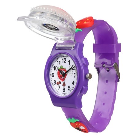 Watch is a beer, "strawberries", D-3.5 cm, silicone strap L-21.5 cm, with backlight-2