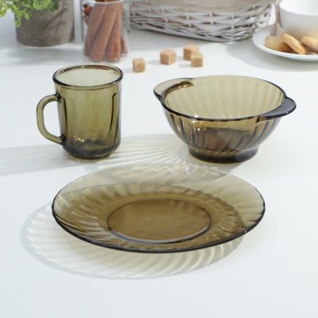 ELICA breakfast, 3 objects, glass, haze