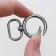 Karabin ring, 43 mm, d = 27/19 mm, thickness - 4.5 mm, with a mount of 20 × 3 mm, 5 pcs, silver color