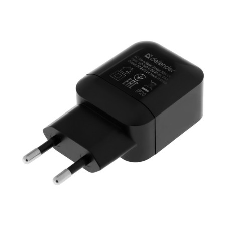 Network charger Defender EPA-13, 2 USB, 2.1 A, black
