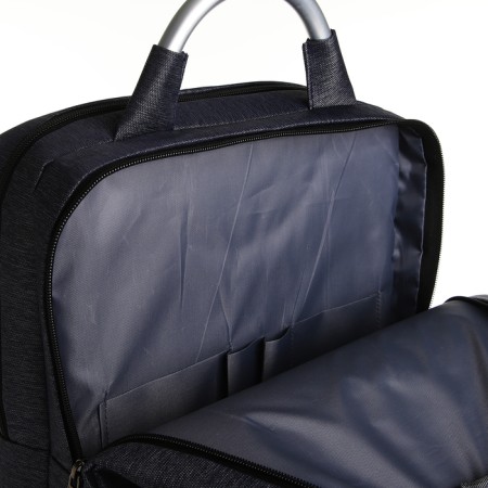 City backpack on a zipper, 2 pockets, with USB, blue color-5
