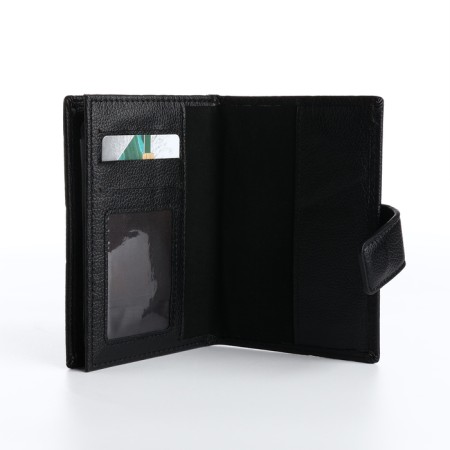 Cover for car documents and passports on a magnet, black color-5