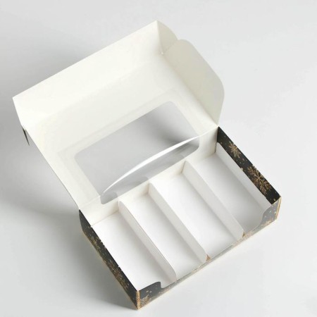 Box for eclairs with inserts “Let the desires come true”, 25.2 x 15 x 7 cm, New Year-5