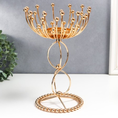 Summary Metal for 1 candle "Temporary loop with balls" gold 27x17x17 cm-1