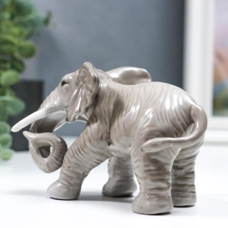 Souvenir Ceramics "Gray Elephant - trunk Twist" 10.5 cm-3