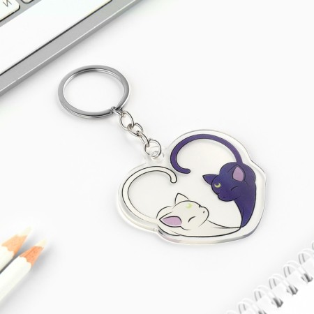 Key keychain children's acrylic "heart", 5.9 x 6.7 cm-2