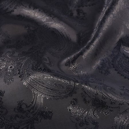 Lining fabric "cucumbers", 100 % polyester, 1 × 1.4 m, dark blue color-1