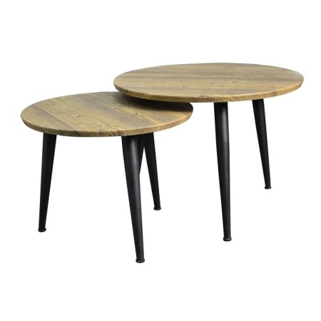 Tables DQ Malit FIR D600 (500), H450 (400), Black Muar, MDF Light