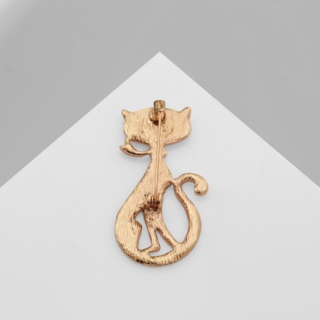 Brooch "Cat" Moore-Mur, white color in gold-3