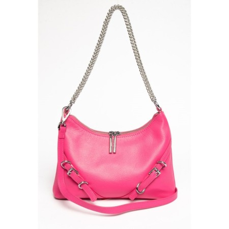 Bag Cross-Body Women's, genuine leather, Ludor Pink, 26x5x17 cm