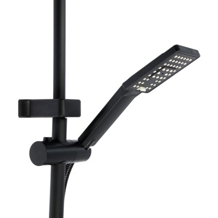 The shower system Zein Z3863, mixer, upper, manual and hygienic watering can, shelf, black-10