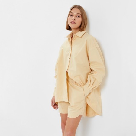 Women's suit (shirt, shorts) minku: overSize color beige, size 46
