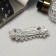 Hair hair clip "Hege" sheet, 8.5 cm, silver-white