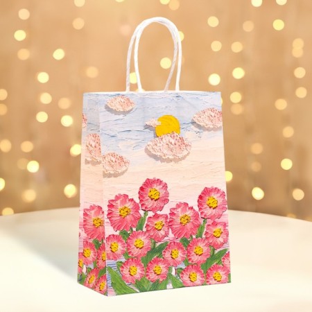Craft package, blue "flowers" 21 x 15 x 8 cm