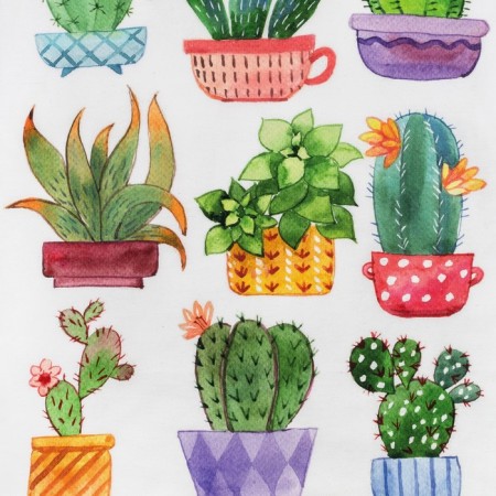 Ethel towel Cacti 40x73 cm, 100% cotton, sarzha 190 g/m2-2