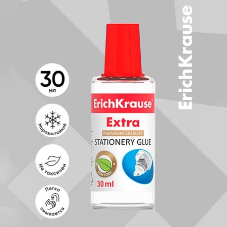 Chancellery Erichkrause, 30 ml, with a plastic applicator, is suitable for paper, cardboard and fabric, frost -resistant-1