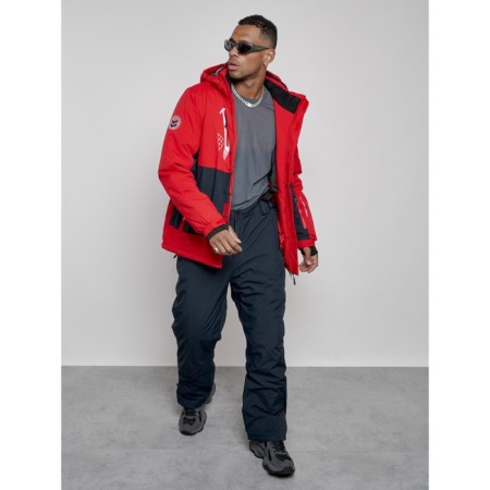 Ski costume men's winter, size 48, red color-17