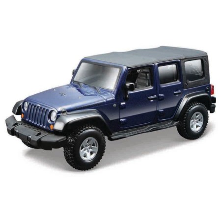 BBURAGO Jeep Wrangler Unlimited Rubicon, Die-Cast, 1:32, Blue Blue