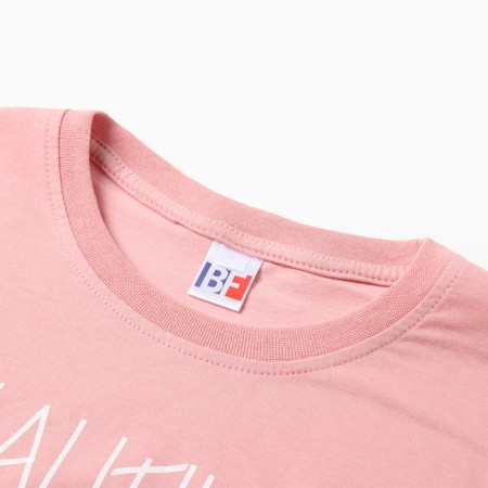 Homemade female set (T -shirt, shorts), pink color, size 50-6
