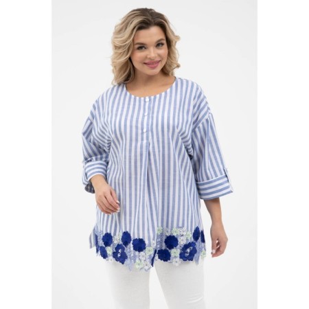Female blouse, size 52, blue color-3