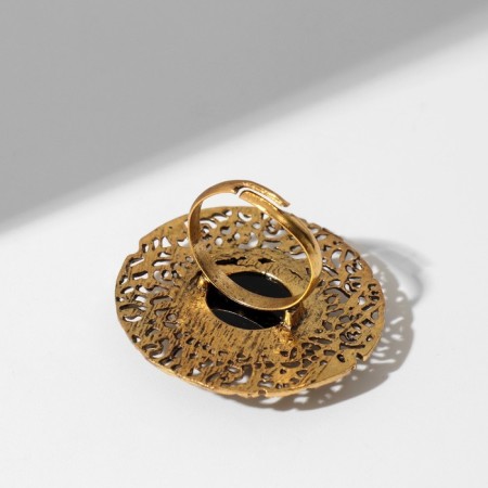 The ring of "ethnic" openwork circle, black color in black gold, dimensionless-2