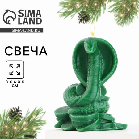 New Year's candle interior “New Year: Snake on Coins”, Green, 78 x 61 x 52