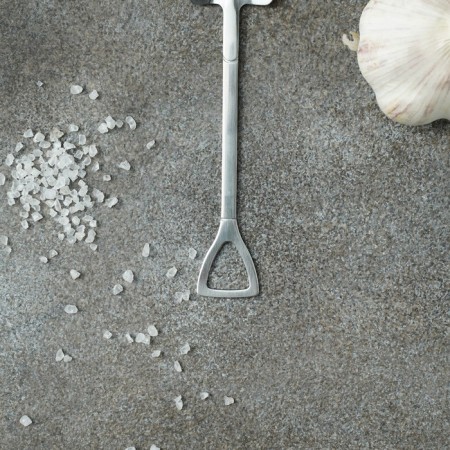 A dessert spoon made of stainless steel Magistro “shovel”, length 15.5 cm, rectangular shape, silver color-4