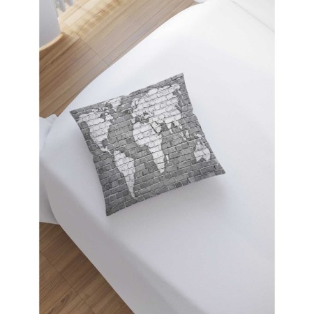 Pillowcase decorative "Map on the wall", on a zipper, size 45x45 cm-1