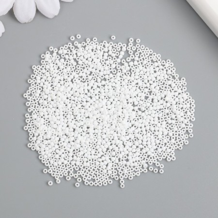 Glass 8/0 "Marshmallow. Gloss. Snow White" 10 g-2