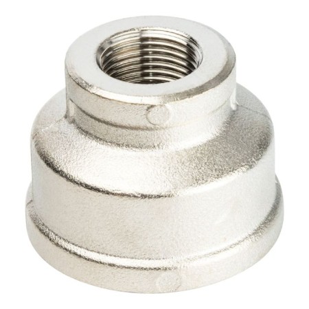 The coupling Stout SFT-0006-000138, 1 "X 3/8", internal thread, transition, nickelled brass
