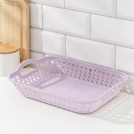 Plastic rectangular shade “Weaving”, 32 × 23 × 5 cm, Mix color-2