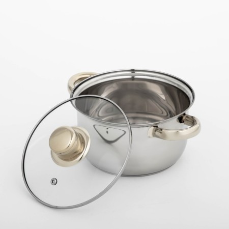 Stainless steel pan with the luxury luxury lid, 1.5 l, d = 17 cm-2