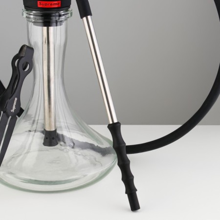 Supreme 48 cm hookah, stainless steel, transparent flask-1