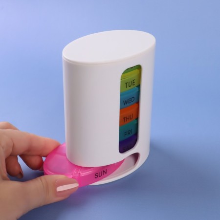 Air man - an organizer "Week", English letters, 12 × 9.6 × 5.9 cm, 7 containers of 4 sections, multi -colored-3