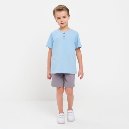 Set for a boy (T-shirt, shorts) minku color-blue/gray color, height 128-3