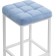 Stool Bar loft Metal/velor, white/blue 35x35x65 cm