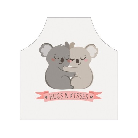 Apron kitchen with a photo print "Hug and kisses", adjustable, size OS-2