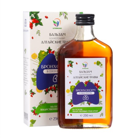 Altai herbs "Bronchonorm" with colds, 250 ml glass of Altai herbs-1