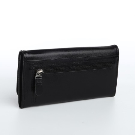 Women's wallet on fasteners, black color-1