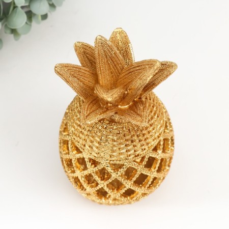 Polystone souvenir "Knitted pineapple" gold 10.5x10.5x18 cm-2