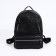 Women's backpack made of artificial leather with lightning, 3 pockets, black color